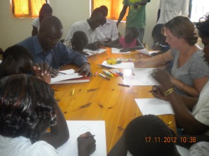 Tutoring in progress in Child Survivors of War's Juba Office